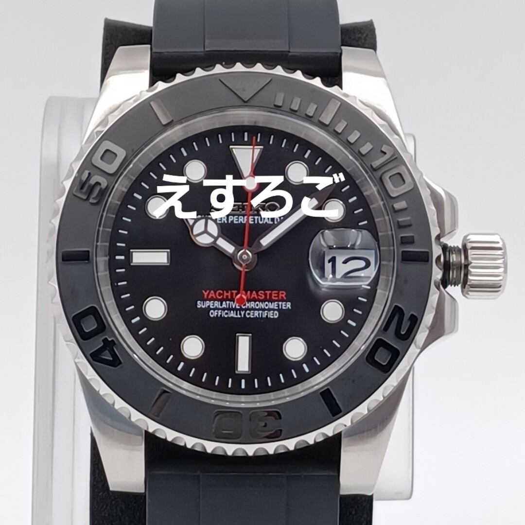 新品(022)SEIKOMODカスタム腕時計黒ヨットラバーベルトnh35のサムネイル