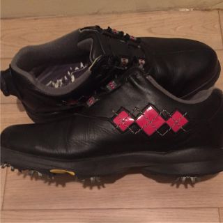 フットジョイ(FootJoy)のフットジョイboa☆アーガイル(ブラックxピンク)22.5(シューズ)