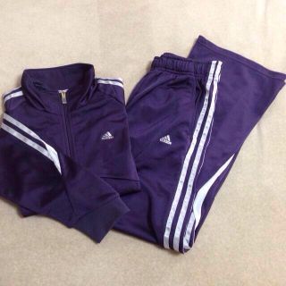 adidas - 紫ジャージ上下♡の通販 by io's shop♡｜アディダスならラクマ