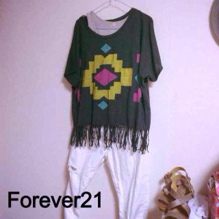 フォーエバートゥエンティーワン(FOREVER 21)の値下げ☻Forever21♡フリンジT(Tシャツ(半袖/袖なし))