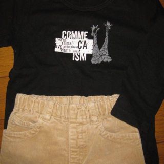 コムサイズム(COMME CA ISM)の☆●コムサ&コンビミニ ● ロングTシャツ&コーデュロイパンツ・90cm(Tシャツ/カットソー)