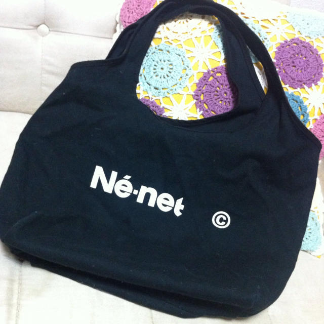 Ne-net(ネネット)のNe-net*にゃー/トートバック/黒 レディースのバッグ(トートバッグ)の商品写真