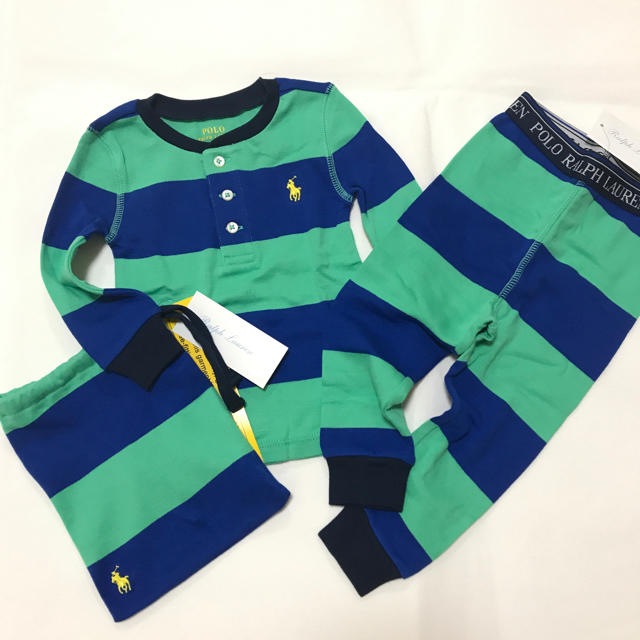 Ralph Lauren(ラルフローレン)の専用ページ☆新品 ラルフローレン 24M/90 ルームウェア グリーン キッズ/ベビー/マタニティのキッズ服男の子用(90cm~)(パジャマ)の商品写真