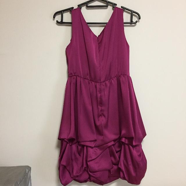 クリスタルシルフ ワインレッドパーティードレス レディースのフォーマル/ドレス(ミディアムドレス)の商品写真