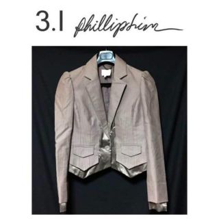 スリーワンフィリップリム(3.1 Phillip Lim)の本物 大人気 Lim フィリップリム タキシードジャケット 茶系 4(テーラードジャケット)