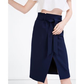 ザラ(ZARA)のZARA Pencil Skirt With Belt(ひざ丈スカート)