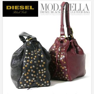 ディーゼル(DIESEL)の新品！DIESEL BLACK GOLD ブラックレザーバッグ(ハンドバッグ)