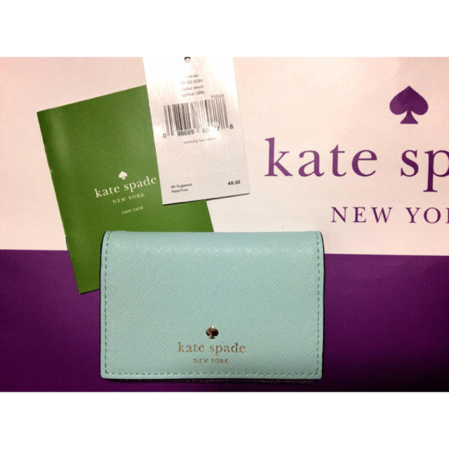 ケイトスペード Kate Spade 水色 ブルー カードケース 定期入れ