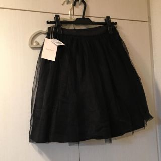スコット系列新品タグ付プチメゾン リバーシブルスカート黒チュール