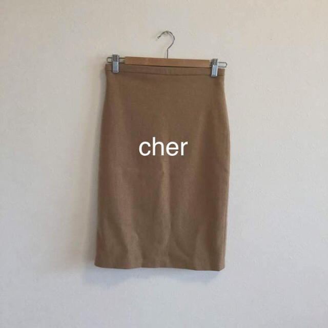 Cher(シェル)の【cher】ウール タイトスカート レディースのスカート(ひざ丈スカート)の商品写真