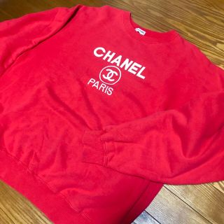 CHANEL レッドトレーナー(トレーナー/スウェット)