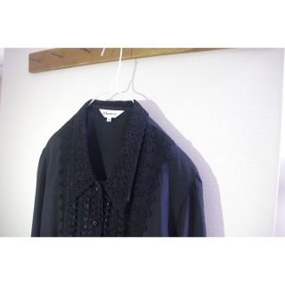 コムデギャルソン(COMME des GARCONS)のVintage ブラックレトロなレースブラウス(シャツ/ブラウス(長袖/七分))