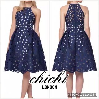 チチロンドン(Chi Chi London)の【NEW】ChiChiLondon パーティードレス ネイビー(ひざ丈ワンピース)