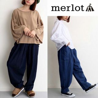 メルロー(merlot)の人気デニム♡メルロー ビッグ ワイドデニム 紺色(デニム/ジーンズ)