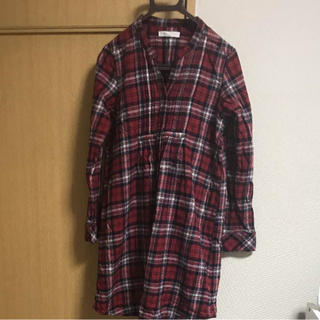 ショコラフィネローブ(chocol raffine robe)のchocol raffine robe   赤チェック シャツワンピース(ひざ丈ワンピース)