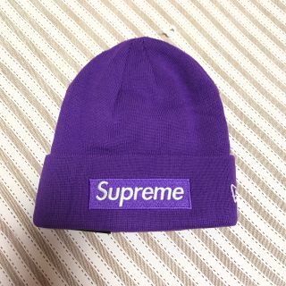 シュプリーム(Supreme)の男女兼用♡ニット帽 ビーニー パープル(ニット帽/ビーニー)