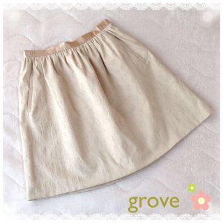 グローブ(grove)のgrove ジャガード柄タックスカート(ミニスカート)