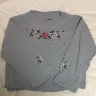 ダブルクローゼット(w closet)のwcloset 花柄刺繍ニット(ニット/セーター)