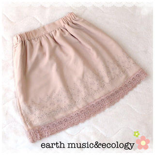 アースミュージックアンドエコロジー(earth music & ecology)のem&e 刺繍スカート(ミニスカート)