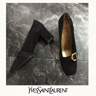 サンローラン(Saint Laurent)のイヴサンローラン◆ブラックスエードパンプス21.5cm(ハイヒール/パンプス)