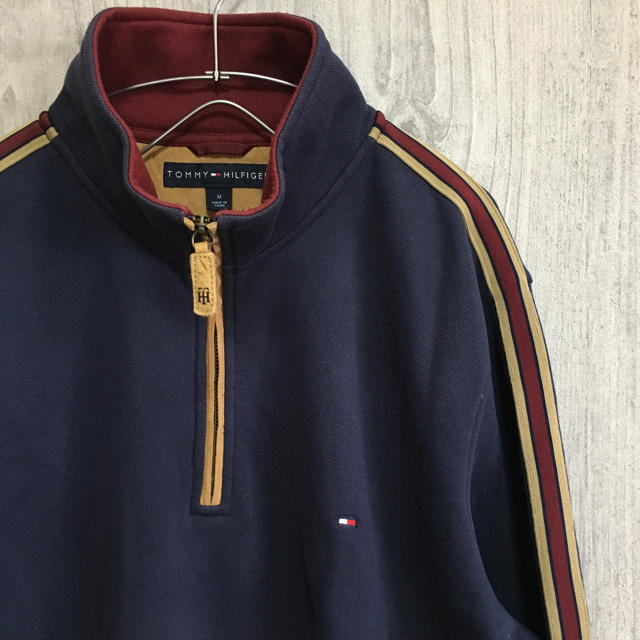 TOMMY HILFIGER(トミーヒルフィガー)のトミーヒルフィガー "ハーフジップ" プルオーバー【メンズ 古着 ネイビー】 メンズのトップス(ジャージ)の商品写真