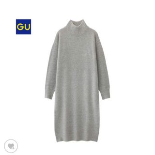 ジーユー(GU)のGU ハイネックニットワンピース グレー M 美品 ☆☆(その他)