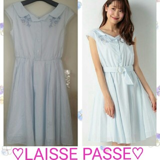 レッセパッセ(LAISSE PASSE)の新品★LAISSE PASSE ﾌﾗﾜｰ刺繍ｼｬﾂﾜﾝﾋﾟｰｽ(ひざ丈ワンピース)