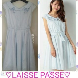 レッセパッセ(LAISSE PASSE)の新品★LAISSE PASSE ﾌﾗﾜｰ刺繍ｼｬﾂﾜﾝﾋﾟｰｽ(ひざ丈ワンピース)