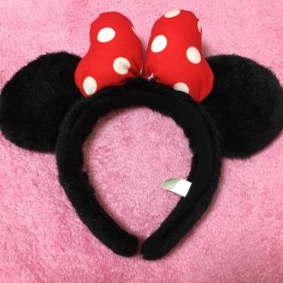 ディズニー(Disney)のミニー カチューシャ リボン ミミ レッド(キャラクターグッズ)