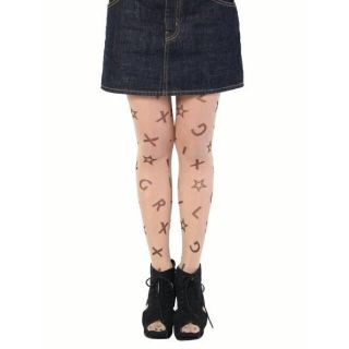 エックスガール(X-girl)の最終価格X-girl ALPHABET LOGO TIGHTS 20D(タイツ/ストッキング)