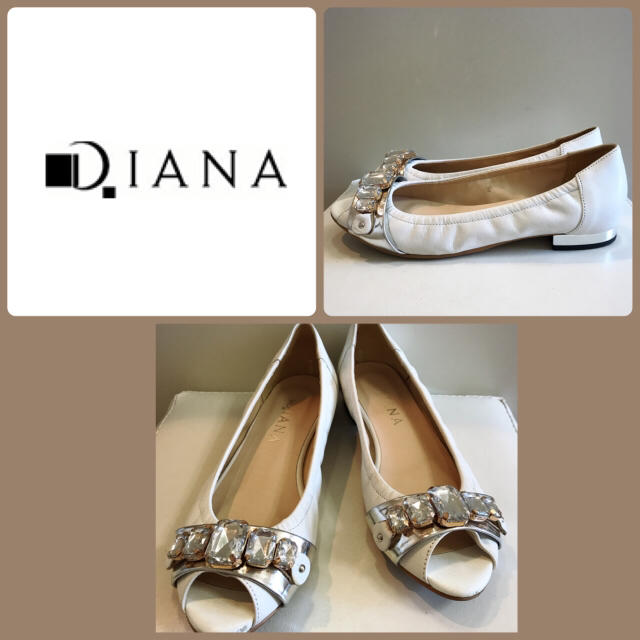 DIANA(ダイアナ)のダイアナ♡ホワイトレザー ビジュー パンプス♡ レディースの靴/シューズ(ハイヒール/パンプス)の商品写真