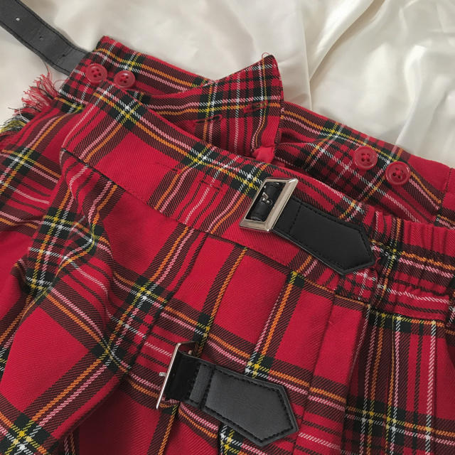 WEGO(ウィゴー)のWEGO チェック 巻きスカート レディースのスカート(ひざ丈スカート)の商品写真