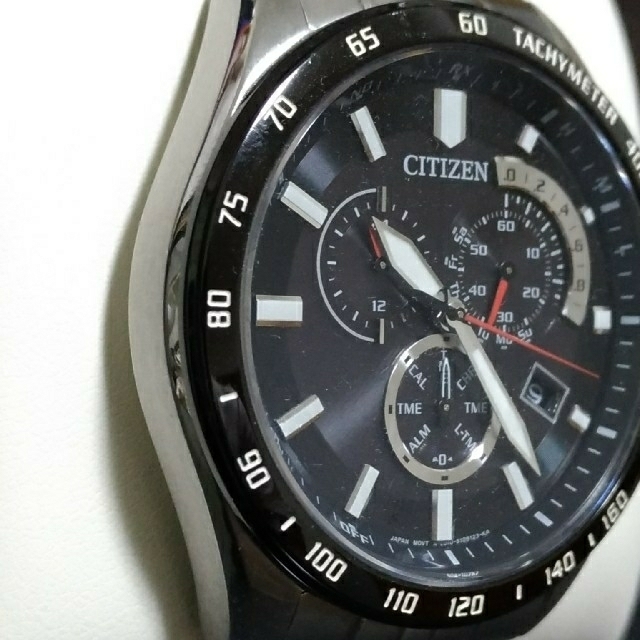CITIZEN(シチズン)の値下げ　citizen Eco-Drive 電波時計　クロノグラフ　美品　 メンズの時計(腕時計(アナログ))の商品写真