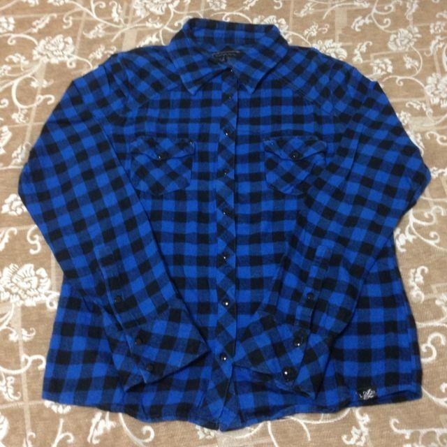 チェックシャツ ブルー♡ レディースのトップス(シャツ/ブラウス(長袖/七分))の商品写真