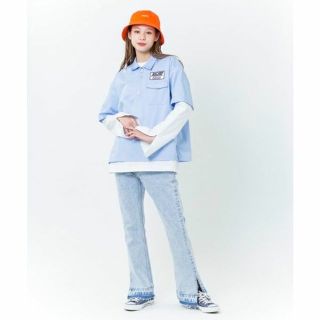 エックスガール(X-girl)のx-girl S/S HALF ZIP SHIRT、RIOT GRRRL L/S(Tシャツ(半袖/袖なし))