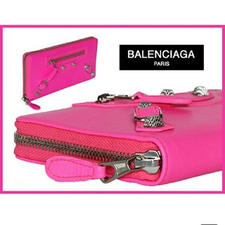 バレンシアガ(Balenciaga)の新品・未使用◆BALENCIAGA バレンシアガ ホットピンク ファスナー長財布(財布)