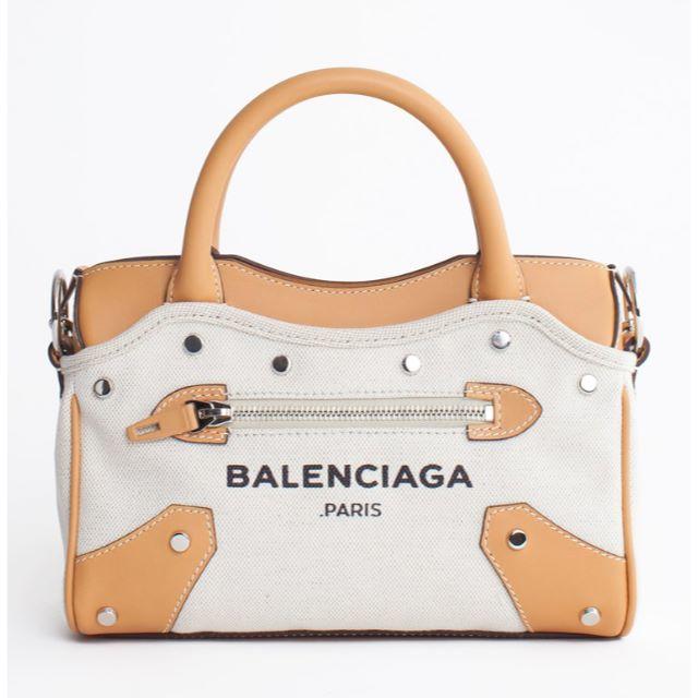 人気TOP Balenciaga - ベージュ バレンシアガ　キャンバス×レザーバッグ ショルダーバッグ