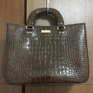 ケイトスペードニューヨーク(kate spade new york)の★美品★ ケイトスペード ブラウン クロコ素材 ハンドバッグ(ハンドバッグ)