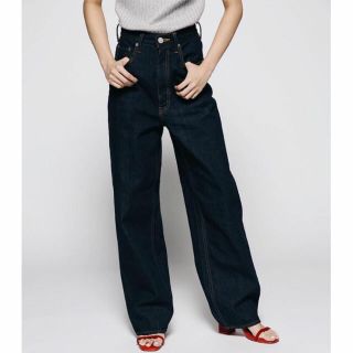 アズールバイマウジー(AZUL by moussy)の新品 24インチ ハイウエストワイドデニムパンツ(デニム/ジーンズ)