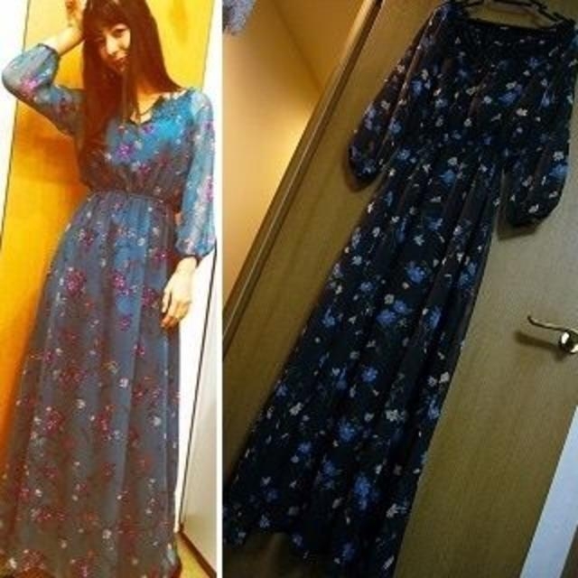 にゃんちゅう様専用☆ DRWCYS　中条あやみ着♡花柄シフォンマキシワンピース | フリマアプリ ラクマ