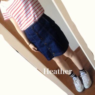 ヘザー(heather)のHeatherデニムスカート(ミニスカート)