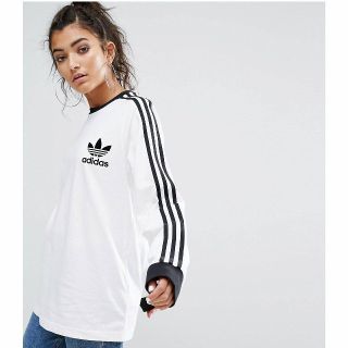 アディダス(adidas)の男女兼用アディダス オリジナルス カリフォルニア 長袖Tシャツ 白(Tシャツ(長袖/七分))