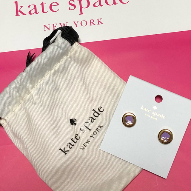 kate spade new york(ケイトスペードニューヨーク)の最終値下げ！katespade♠︎ピアス袋付き パープル レディースのアクセサリー(ピアス)の商品写真