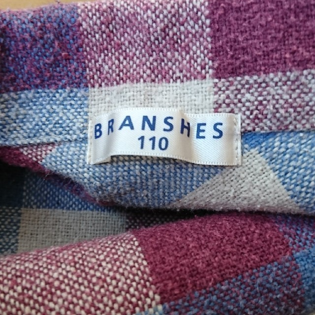 Branshes(ブランシェス)のBRANSHES☆チェックネルシャツはおり☆110cm キッズ/ベビー/マタニティのキッズ服女の子用(90cm~)(ジャケット/上着)の商品写真