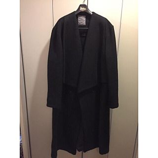 ヨウジヤマモト(Yohji Yamamoto)の【美品】YOHJI YAMAMOTO変形ウールロングコート M 黒(チェスターコート)