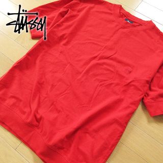 ステューシー(STUSSY)の美品 M〜L位 STUSSY ステューシー メンズ 半袖カットソー レッド(Tシャツ/カットソー(半袖/袖なし))