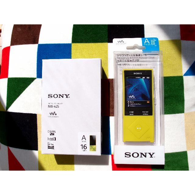 WALKMAN(ウォークマン)の【新品】SONY WALKMAN NW-A25(Y) ライムイエロー スマホ/家電/カメラのオーディオ機器(ポータブルプレーヤー)の商品写真