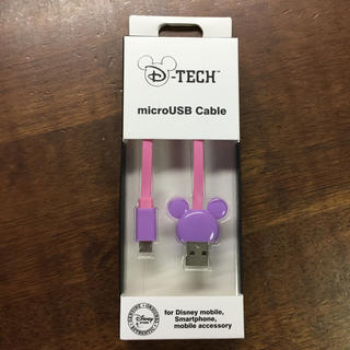 ディズニー(Disney)の新品 ディズニーストア スマホ microUSB Cable ディズニーモバイル(バッテリー/充電器)
