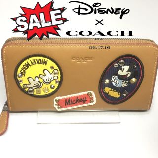 コーチ(COACH)の閉店セール！新品コーチ長財布F59340ディズニーミッキー ブラウン 早い者勝ち(財布)