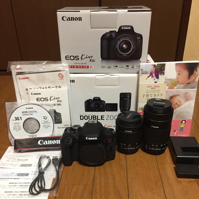 送料込】 X8i kiss EOS Canon - Canon ダブルズームキット 保証付き